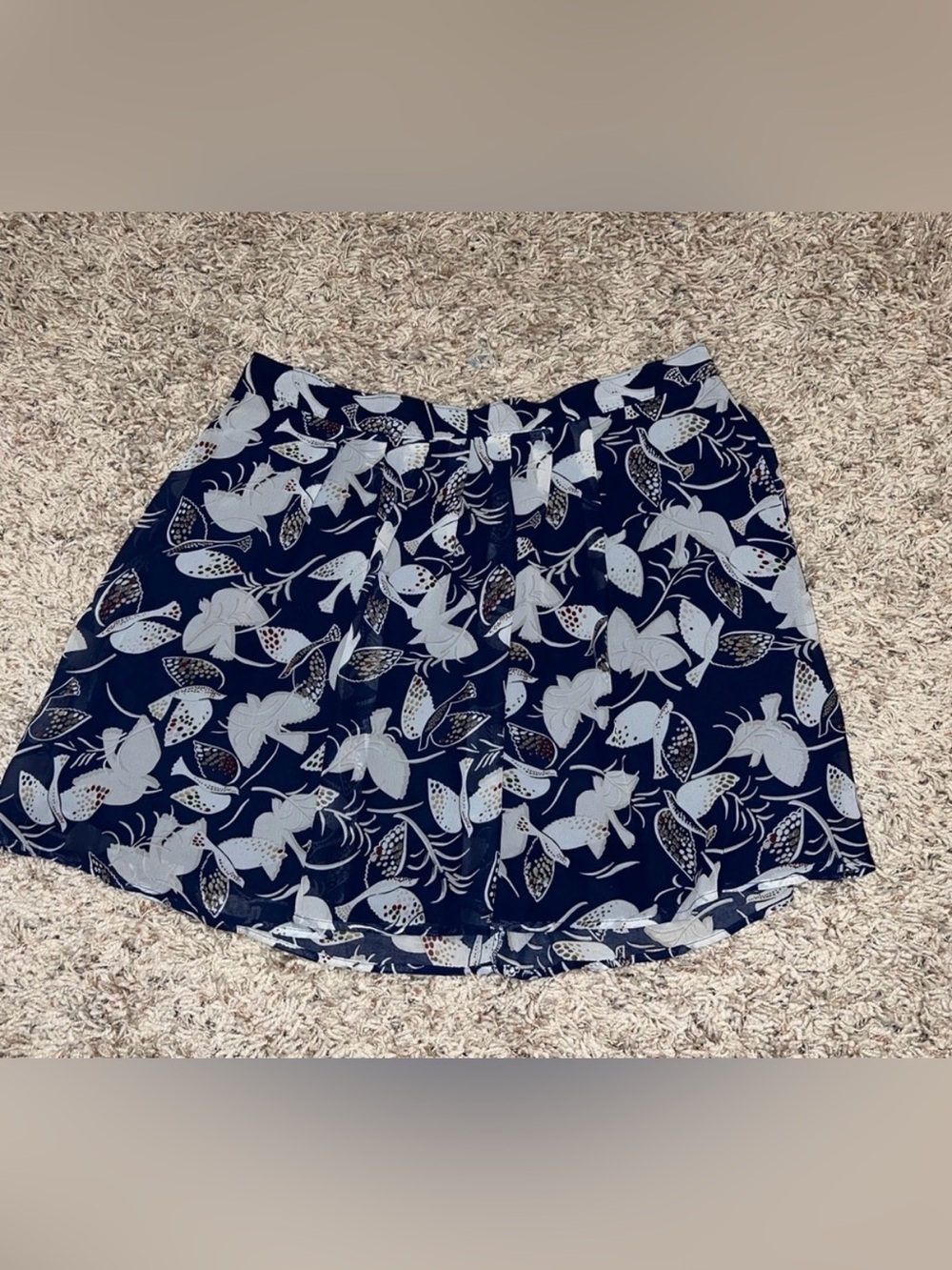 Women’s Navy Floral A-Line Skirt large